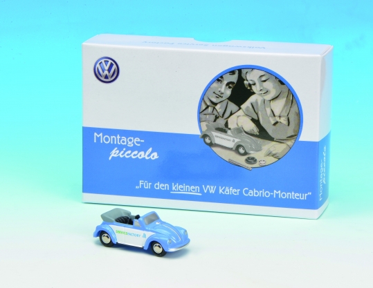 VW Käfer Cabrio Piccolo Montageset 1:87 Schuco A60E821 selten Service Factory